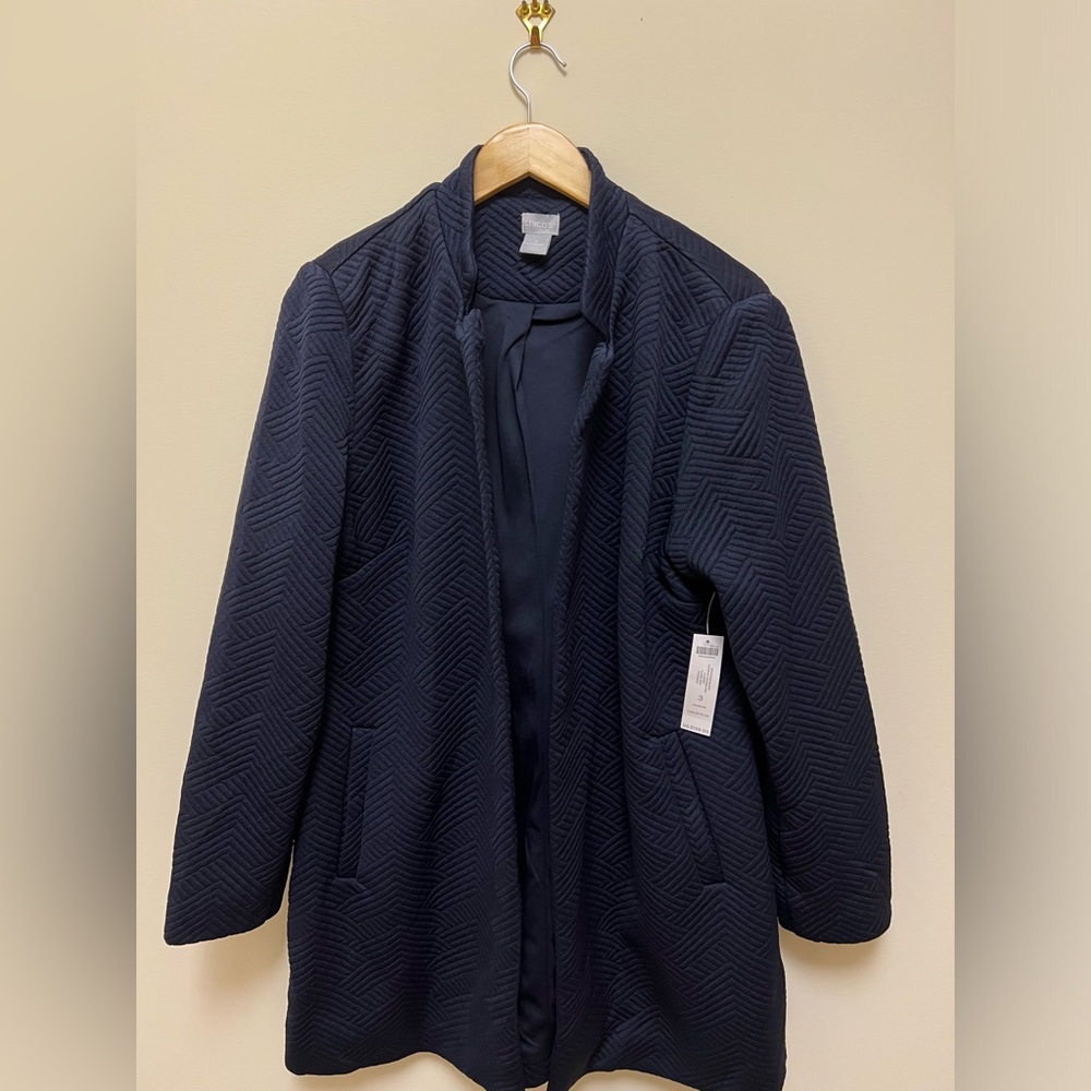 Navy chico’s boyfriend blazer nwt